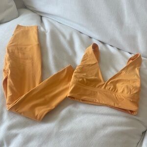 Lululemon Athletica Tangerine Sports Bra and Leggings